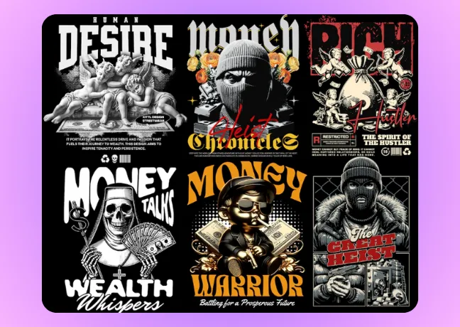 Streetwear t-shirt designs made with Fontify fancy texts