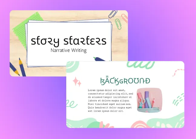 Images of presentation slides for educational purposes