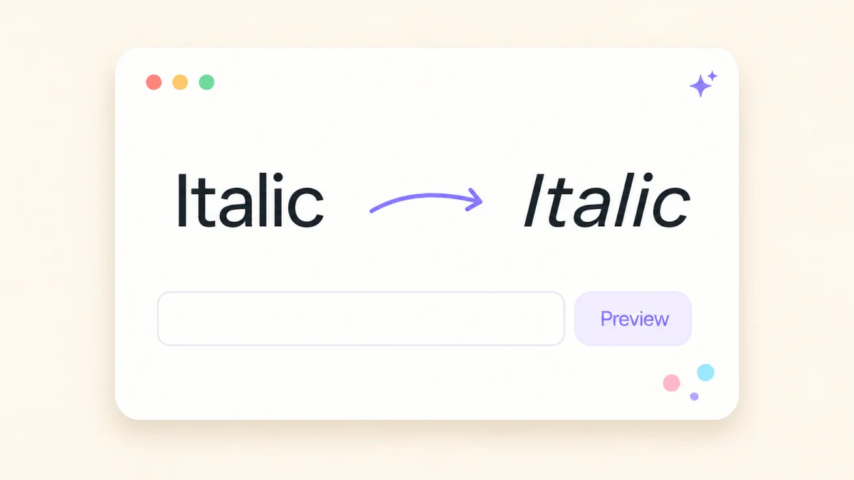 Plain text changing into Unicode italic characters in an italic text generator
