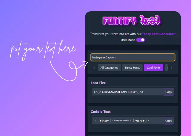 It represents the input of text in the text bar