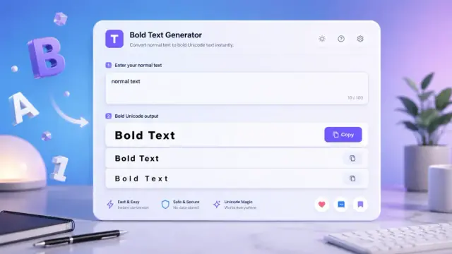 Online bold letter maker converting regular words into bold Unicode text