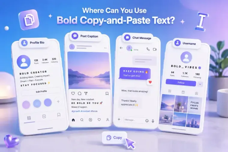 Places to use bold copy and paste text online