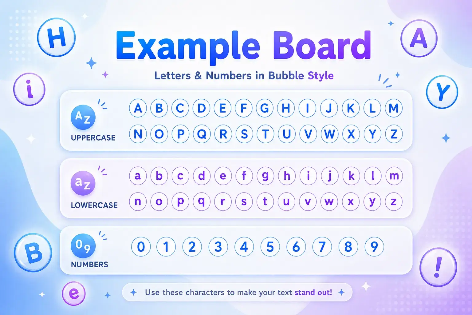 circle font generator examples for social media