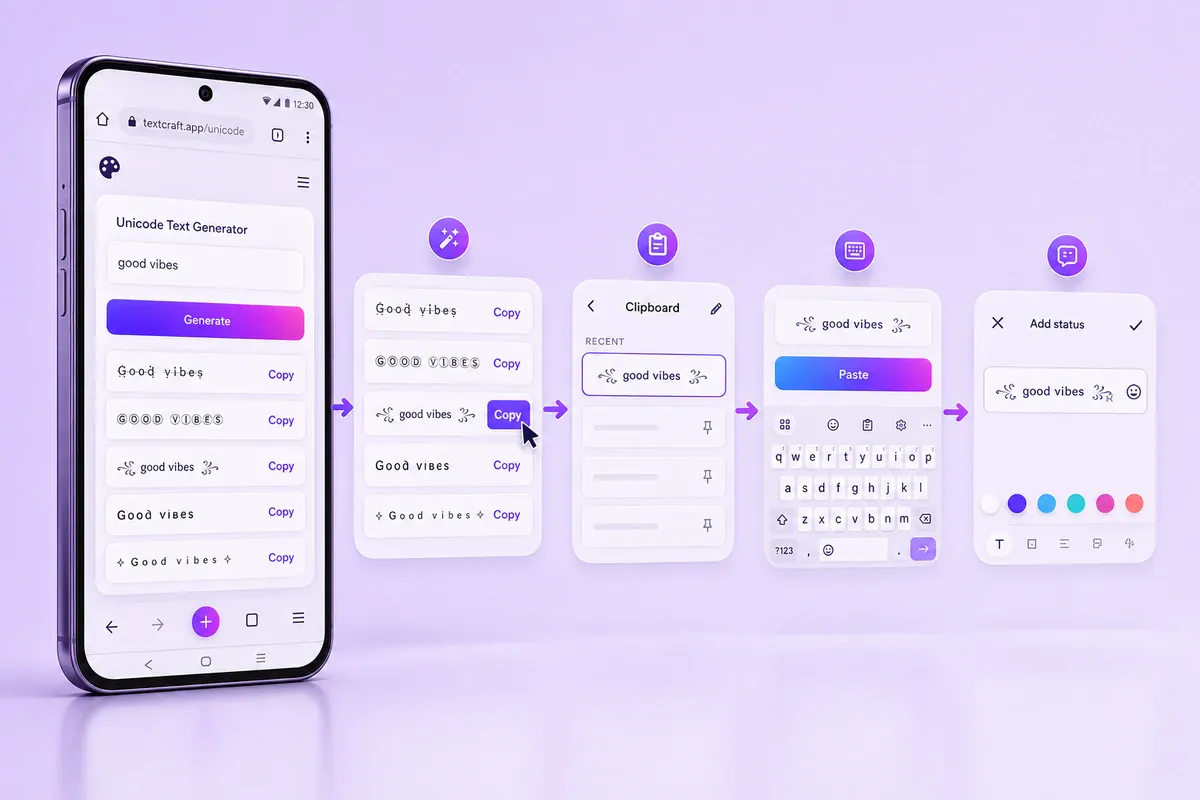 Steps for copying and pasting styled text on Android