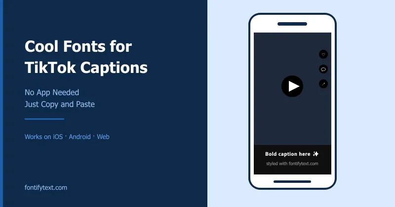 Cool fonts for TikTok captions shown on a phone with bold styled caption bar