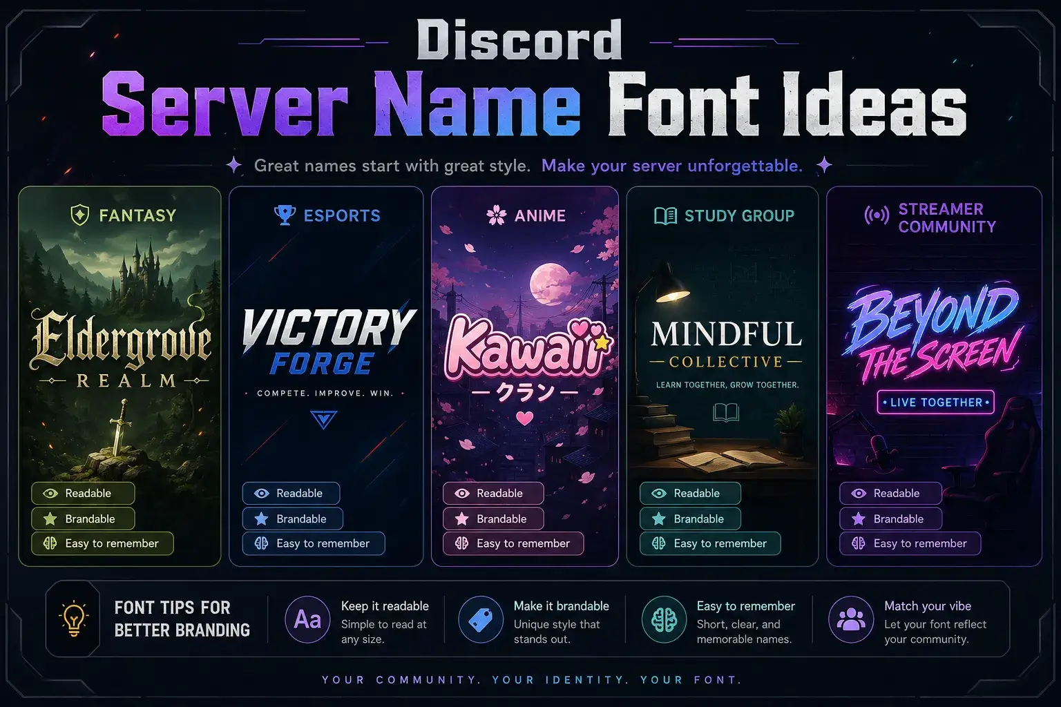 Discord fonts for server names and branding